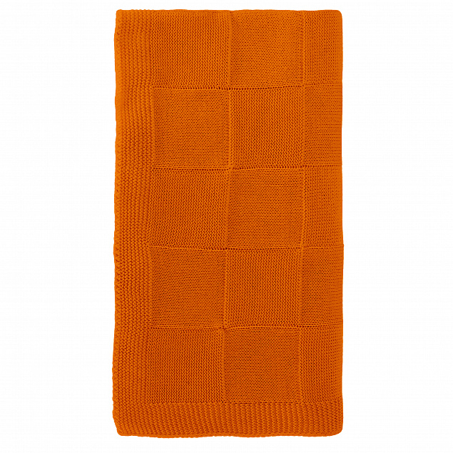 Плед Cella вязаный, 160*90 см, оранжевый (без подарочной коробки) с логотипом в Нефтекамске заказать по выгодной цене в кибермаркете AvroraStore