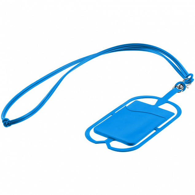 Картхолдер с креплением для телефона, синий с логотипом в Нефтекамске заказать по выгодной цене в кибермаркете AvroraStore