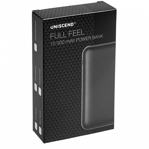 Внешний аккумулятор Uniscend Full Feel 10000 mAh, черный с логотипом в Нефтекамске заказать по выгодной цене в кибермаркете AvroraStore