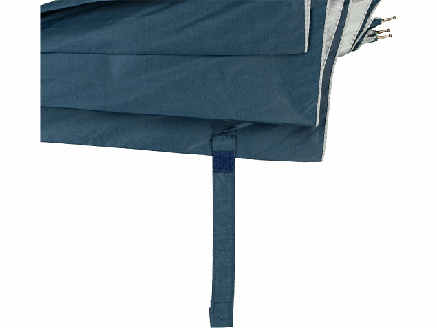 Зонт-трость полуавтомат Майорка, синий/серебристый с логотипом в Нефтекамске заказать по выгодной цене в кибермаркете AvroraStore