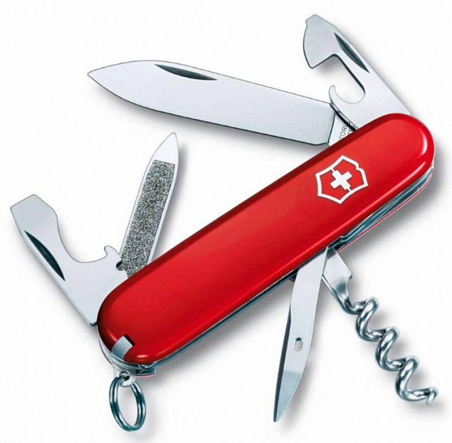 Армейский нож Sportsman 84, красный с логотипом в Нефтекамске заказать по выгодной цене в кибермаркете AvroraStore