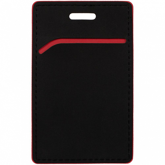 Чехол для пропуска Multimo, черный с красным с логотипом в Нефтекамске заказать по выгодной цене в кибермаркете AvroraStore