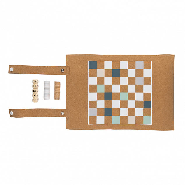 Набор Britton Cork для игры в шашки и нарды с логотипом в Нефтекамске заказать по выгодной цене в кибермаркете AvroraStore
