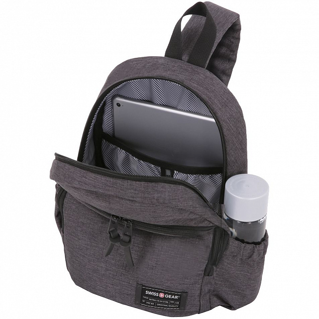 Рюкзак на одно плечо Swissgear Grey Heather, серый с логотипом в Нефтекамске заказать по выгодной цене в кибермаркете AvroraStore