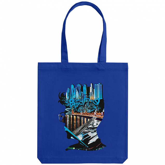 Холщовая сумка Moscow Boy, ярко-синяя с логотипом в Нефтекамске заказать по выгодной цене в кибермаркете AvroraStore