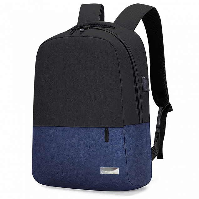 Рюкзак Burban, чёрно-синий с логотипом в Нефтекамске заказать по выгодной цене в кибермаркете AvroraStore