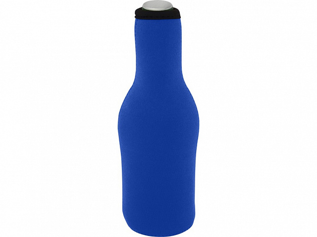 Fris Рукав-держатель для бутылок из переработанного неопрена , синий с логотипом в Нефтекамске заказать по выгодной цене в кибермаркете AvroraStore