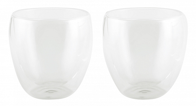 Набор стаканов с двойными стенками DRINK LINE, 220 мл, прозрачные с логотипом в Нефтекамске заказать по выгодной цене в кибермаркете AvroraStore