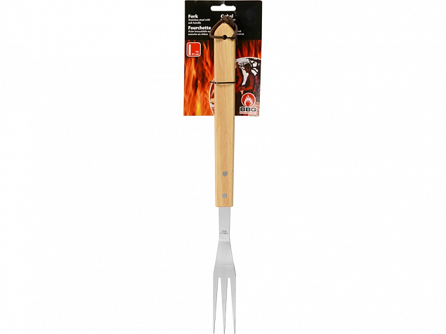 Вилка для барбекю с деревянной ручкой BBQ с логотипом в Нефтекамске заказать по выгодной цене в кибермаркете AvroraStore