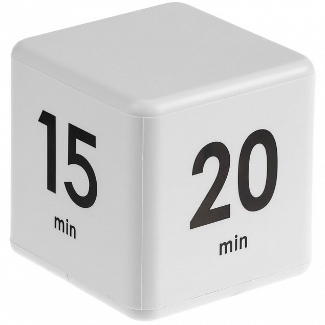 Кубик-таймер Timekeeper, белый с логотипом в Нефтекамске заказать по выгодной цене в кибермаркете AvroraStore