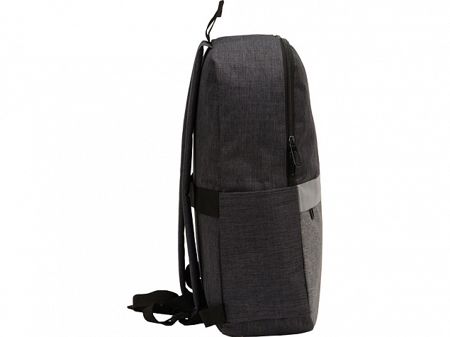 Рюкзак Merit со светоотражающей полосой и отделением для ноутбука 15.6'', серый с логотипом в Нефтекамске заказать по выгодной цене в кибермаркете AvroraStore