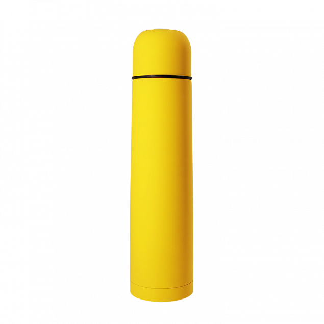 Термос софт-тач Yanemal 1 л. (желтый) с логотипом в Нефтекамске заказать по выгодной цене в кибермаркете AvroraStore