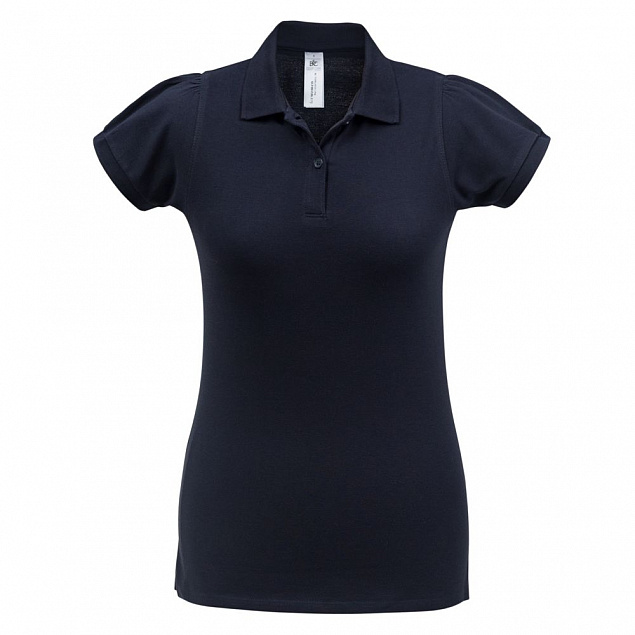 Рубашка поло женская Heavymill темно-синяя с логотипом в Нефтекамске заказать по выгодной цене в кибермаркете AvroraStore