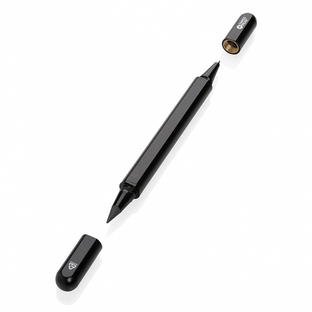 Ручка с двойным наконечником Swiss Peak Storm из переработанного алюминия RCS с логотипом в Нефтекамске заказать по выгодной цене в кибермаркете AvroraStore