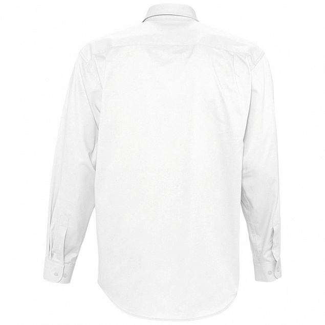 Рубашка мужская с длинным рукавом BEL AIR, бежевая с логотипом в Нефтекамске заказать по выгодной цене в кибермаркете AvroraStore