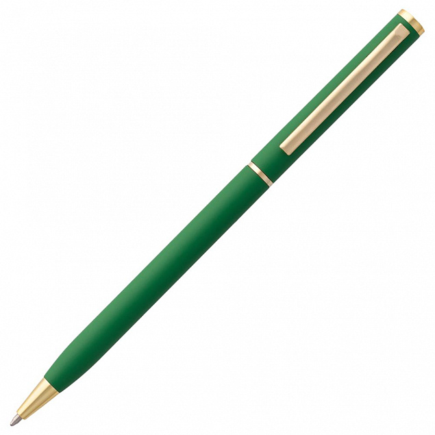 Ручка шариковая Hotel Gold, ver.2, зеленая с логотипом в Нефтекамске заказать по выгодной цене в кибермаркете AvroraStore