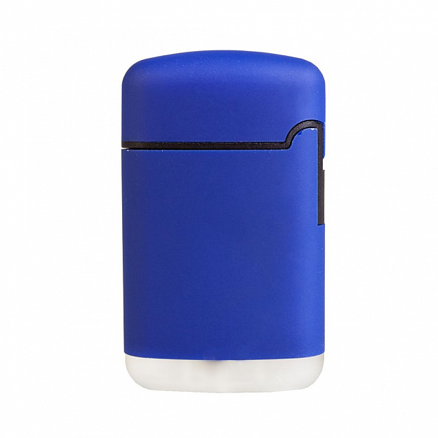 Зажигалка Zenga, турбо, многоразовая, синяя с логотипом в Нефтекамске заказать по выгодной цене в кибермаркете AvroraStore