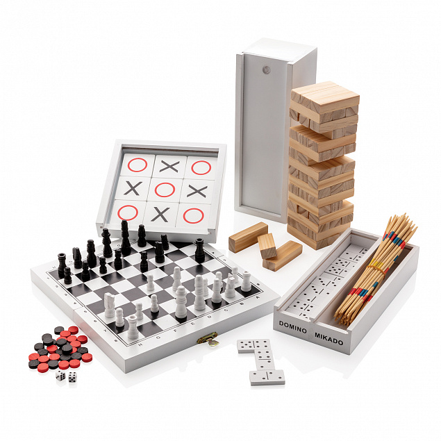 Набор настольных игр Микадо/Домино в деревянной коробке с логотипом в Нефтекамске заказать по выгодной цене в кибермаркете AvroraStore