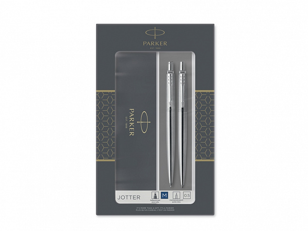 Набор Parker Jotter Core Stainless Steel CT ручка шариковая, карандаш механический с логотипом в Нефтекамске заказать по выгодной цене в кибермаркете AvroraStore