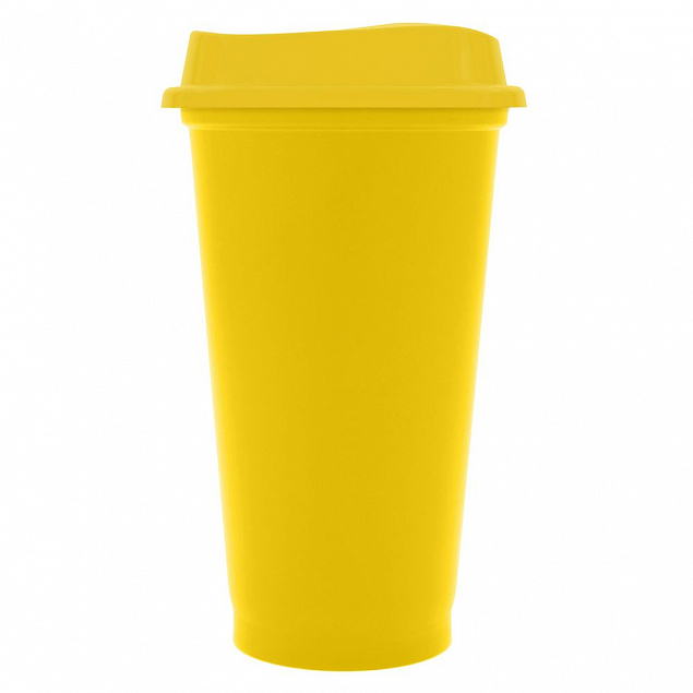 Стакан с крышкой Color Cap, желтый с логотипом в Нефтекамске заказать по выгодной цене в кибермаркете AvroraStore