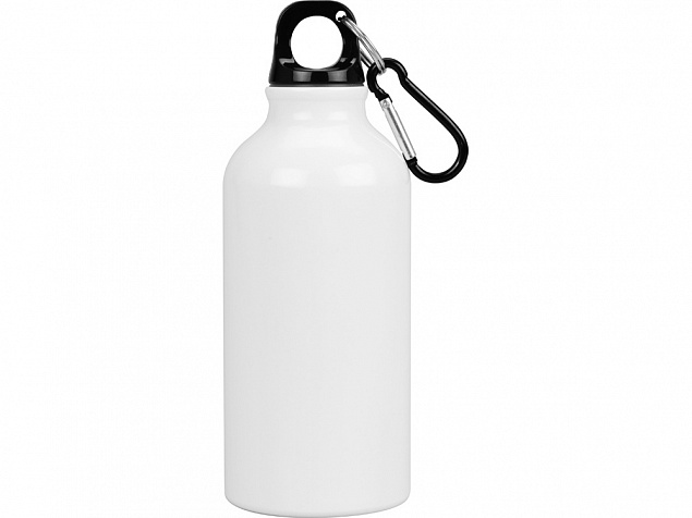 Бутылка Oregon с карабином 400мл, белый с логотипом в Нефтекамске заказать по выгодной цене в кибермаркете AvroraStore