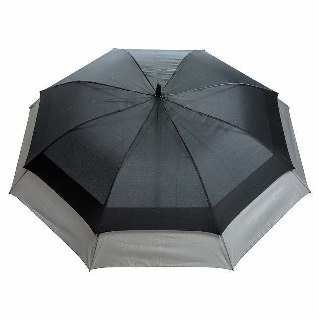 Расширяющийся зонт-антишторм Swiss Peak 23" - 27", черный с логотипом в Нефтекамске заказать по выгодной цене в кибермаркете AvroraStore
