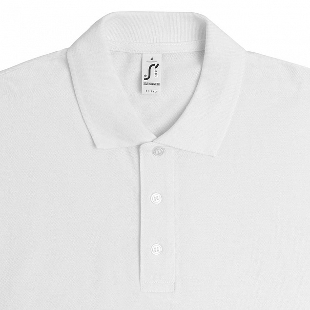 Рубашка поло мужская SUMMER 170, белая с логотипом в Нефтекамске заказать по выгодной цене в кибермаркете AvroraStore