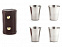 Стальные стопки в чехле из кожи Macho с логотипом в Нефтекамске заказать по выгодной цене в кибермаркете AvroraStore