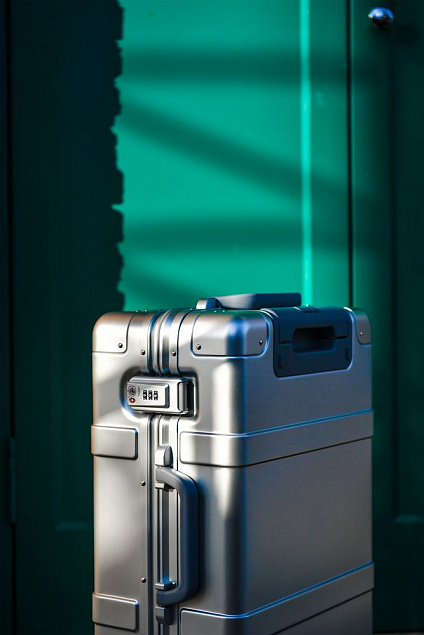 Чемодан Metal Luggage, серебристый с логотипом в Нефтекамске заказать по выгодной цене в кибермаркете AvroraStore
