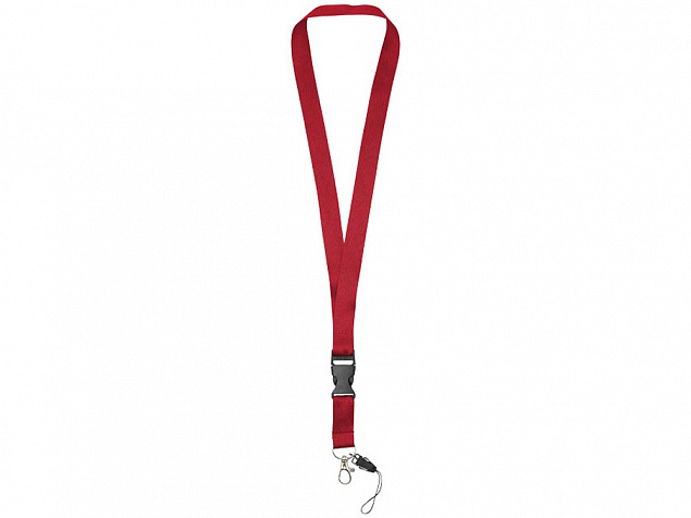 Шнурок «Sagan» с отстегивающейся пряжкой и держателем для телефона с логотипом в Нефтекамске заказать по выгодной цене в кибермаркете AvroraStore