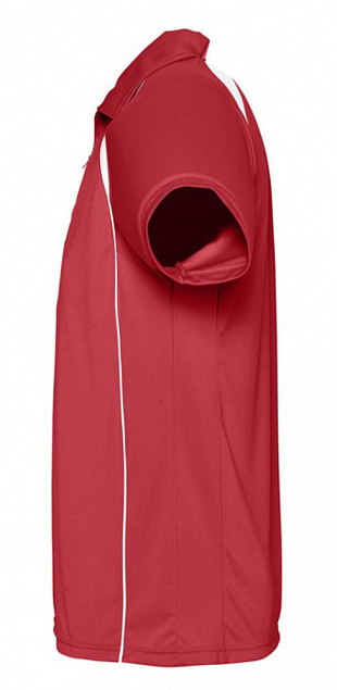 Спортивная рубашка поло Palladium 140 красная с белым с логотипом в Нефтекамске заказать по выгодной цене в кибермаркете AvroraStore