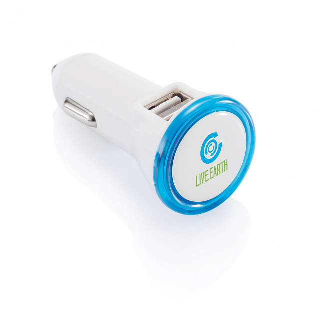 Мощное автомобильное зарядное устройство с 2 USB-портами с логотипом в Нефтекамске заказать по выгодной цене в кибермаркете AvroraStore