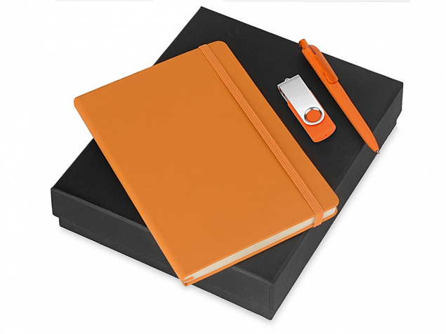 Подарочный набор Vision Pro Plus soft-touch с флешкой, ручкой и блокнотом А5 с логотипом в Нефтекамске заказать по выгодной цене в кибермаркете AvroraStore