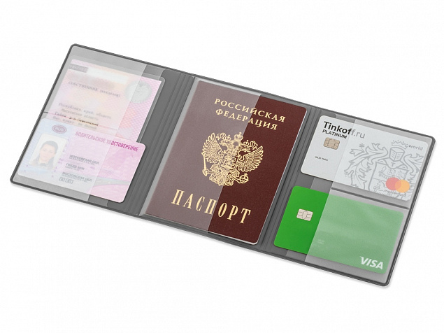 Обложка на магнитах для автодокументов и паспорта «Favor» с логотипом в Нефтекамске заказать по выгодной цене в кибермаркете AvroraStore
