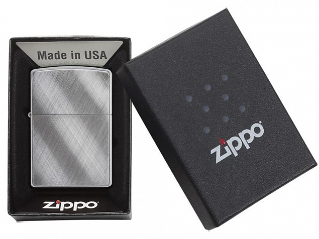 Зажигалка ZIPPO Classic с покрытием Brushed Chrome с логотипом в Нефтекамске заказать по выгодной цене в кибермаркете AvroraStore