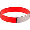 Силиконовый браслет Brisky с металлической шильдой, красный с логотипом в Нефтекамске заказать по выгодной цене в кибермаркете AvroraStore