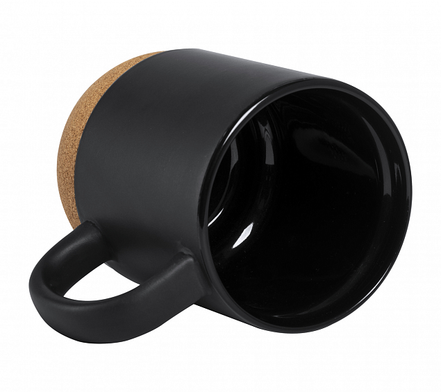 Кружка керамическая, черная с логотипом в Нефтекамске заказать по выгодной цене в кибермаркете AvroraStore