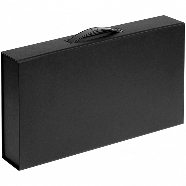 Коробка с ручкой Platt, черная с логотипом в Нефтекамске заказать по выгодной цене в кибермаркете AvroraStore
