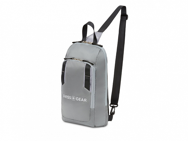 Рюкзак SWISSGEAR с одним плечевым ремнем, темно-серый/серый, полиэстер рип-стоп, 18 x 5 x 33 см, 4 л с логотипом в Нефтекамске заказать по выгодной цене в кибермаркете AvroraStore