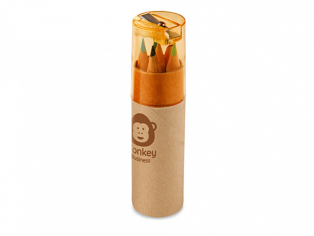 Коробка с 6 цветными карандашами «ROLS» с логотипом в Нефтекамске заказать по выгодной цене в кибермаркете AvroraStore