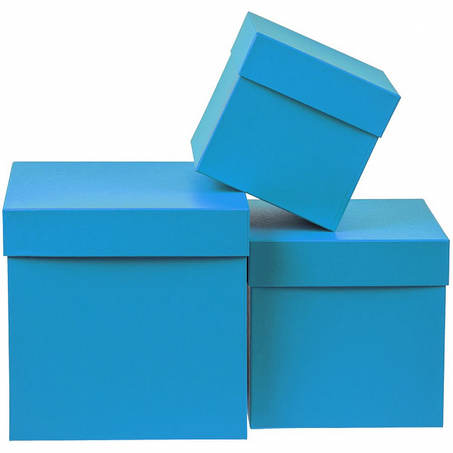 Коробка Cube M, голубая с логотипом в Нефтекамске заказать по выгодной цене в кибермаркете AvroraStore