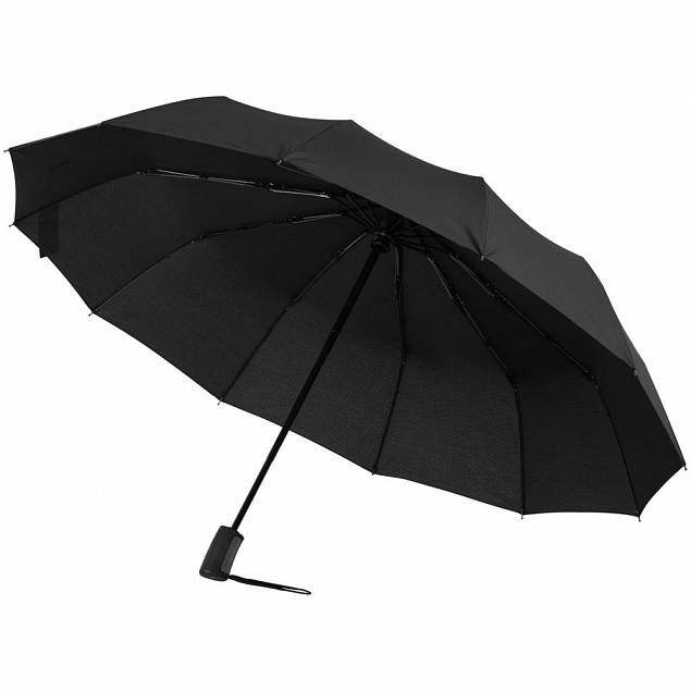 Зонт складной Fiber Magic Major с кейсом, черный с логотипом в Нефтекамске заказать по выгодной цене в кибермаркете AvroraStore