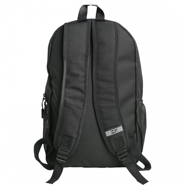 Рюкзак PLUS, чёрный/синий, 44 x 26 x 12 см, 100% полиэстер 600D с логотипом в Нефтекамске заказать по выгодной цене в кибермаркете AvroraStore