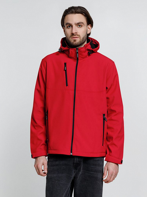 Куртка софтшелл мужская Zagreb, красная с логотипом в Нефтекамске заказать по выгодной цене в кибермаркете AvroraStore