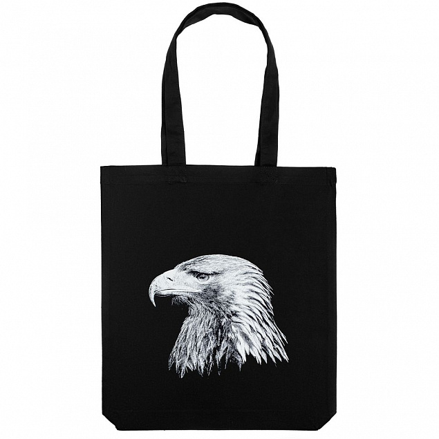Холщовая сумка Like an Eagle, черная с логотипом в Нефтекамске заказать по выгодной цене в кибермаркете AvroraStore