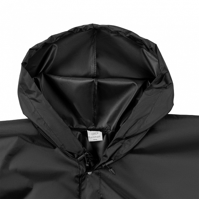 Дождевик унисекс Rainman Strong, черный с логотипом в Нефтекамске заказать по выгодной цене в кибермаркете AvroraStore