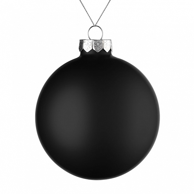 Елочный шар Finery Matt, 10 см, матовый черный с логотипом в Нефтекамске заказать по выгодной цене в кибермаркете AvroraStore