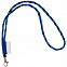 Шнурок для бейджа Tube Long, черный с синим с логотипом в Нефтекамске заказать по выгодной цене в кибермаркете AvroraStore