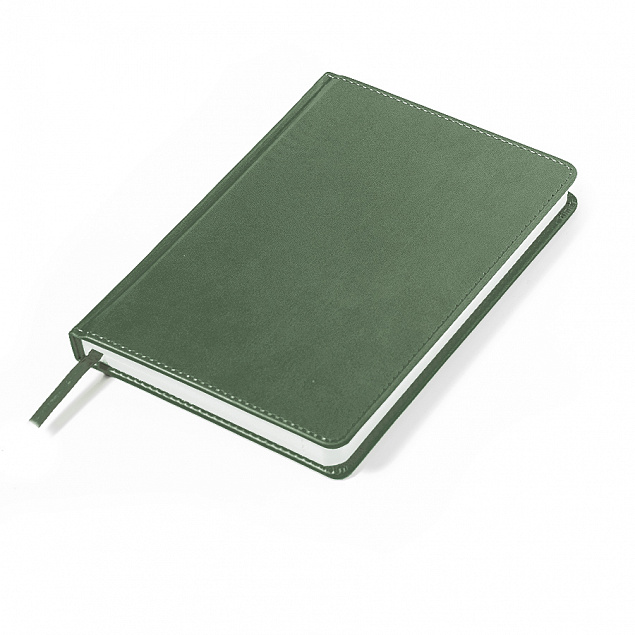Ежедневник недатированный Campbell, А5,  зеленый, белый блок с логотипом в Нефтекамске заказать по выгодной цене в кибермаркете AvroraStore