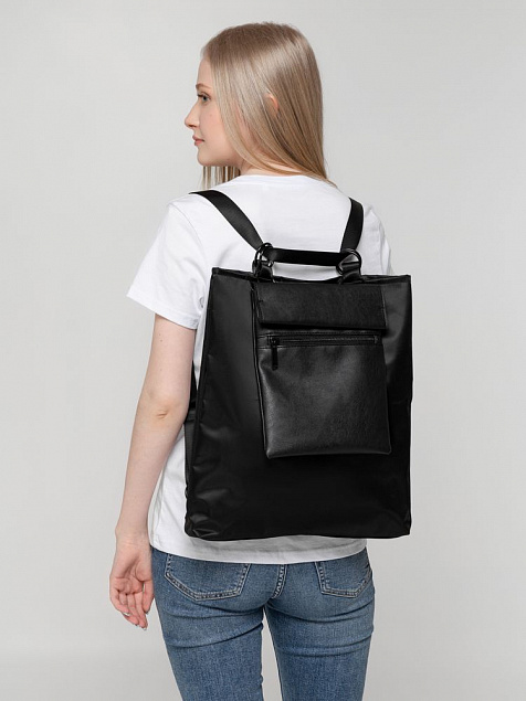 Рюкзак-трансформер ringLink с отстегивающимся карманом, черный с логотипом в Нефтекамске заказать по выгодной цене в кибермаркете AvroraStore
